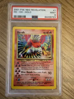 Pokemon Ho-Oh Neo Revelation Unlimited Holo Rare #7 PSA 9 Mint - Image 1
