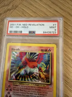 Pokemon Ho-Oh Neo Revelation Unlimited Holo Rare #7 PSA 9 Mint - Image 2