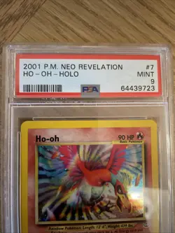 Pokemon Ho-Oh Neo Revelation Unlimited Holo Rare #7 PSA 9 Mint - Image 3