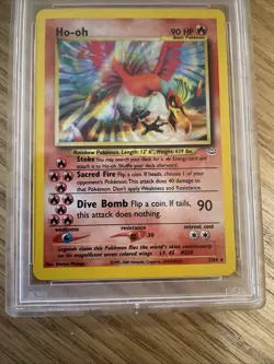 Pokemon Ho-Oh Neo Revelation Unlimited Holo Rare #7 PSA 9 Mint - Image 4