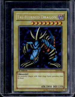 2002 Yu-Gi-Oh! Legend of Blue Eyes White Dragon 1st Edition Tri-Horned #LOB-000 - Image 1