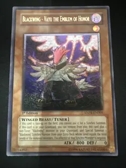 Yugioh! ANPR-EN005 Blackwing- Vayu The Emblem of Honor Ulti Rare 1st Edition-LP - Image 2
