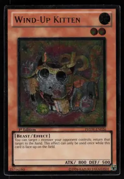Wind-Up Kitten (UTR) PHSW-EN026 PHSW Ultimate Rare 1st Edition Yu-Gi-Oh - Image 1