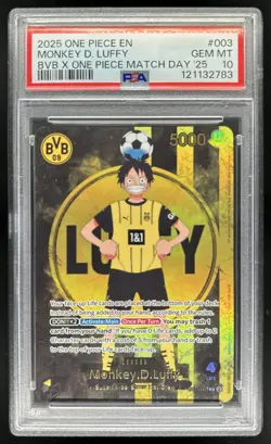 2025 One Piece Monkey.D.Luffy BVB Match Day #003 PSA 10 - Image 1