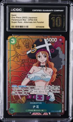 2022 ONE PIECE JPN PARAMOUNT WAR ALTERNATE ART #OP02-036 NAMI CGC 10 PRISTINE - Image 1