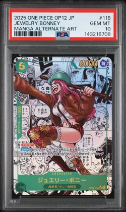 2025 ONE PIECE JPNLEGACY OF THE MASTER MANGA ALT ART #118 JEWELRY BONNEY PSA 10 - Image 1