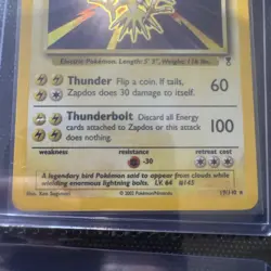 Zapdos 19/110 Pokemon Trading Card Legendary Collection Rare Holo - Image 3
