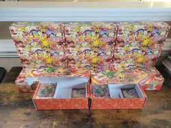 Lot of 14 Tohoku Pikachu boxes with 11 sleeves and 11 decks, NO PROMO CARDS - Image 1