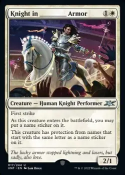 Knight in _______ Armor - Foil - 17 - NM - Uncommon - Unfinity MTG - Image 1