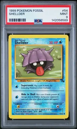 1999 POKEMON FOSSIL #54 SHELLDER PSA 9 - Image 1
