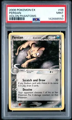 2006 POKEMON EX HOLON PHANTOMS #48 PERSIAN PSA 9 - Image 1