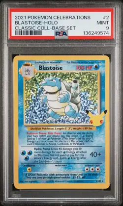 2021 POKEMON CELEBRATIONS CLASSIC COLLECTION #2 BLASTOISE-HOLO PSA 9 - Image 1