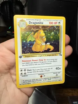 Pokemon Dragonite 1st Edition 4/62 Fossil Holo - Image 1