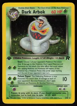 Dark Arbok 2/82 Rare Team Rocket Holo 1st Edition Pokemon - Image 1