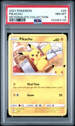 2021 POKEMON MCDONALD'S COLLECTION #25 PIKACHU PSA 8 - Image 1