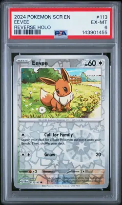 2024 POKEMON SCR EN-STELLAR CROWN REVERSE HOLO #113 EEVEE PSA 6 - Image 1