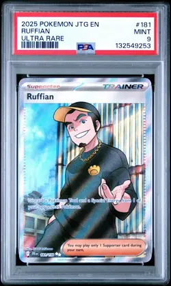 2025 POKEMON JTG EN-JOURNEY TOGETHER ULTRA RARE #181 RUFFIAN PSA 9 - Image 1