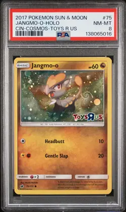2017 Jangmo-o Cosmo Holo Promo 75/111 Toys R Us Sun & Moon Pokemon PSA 8 NM-MT - Image 1