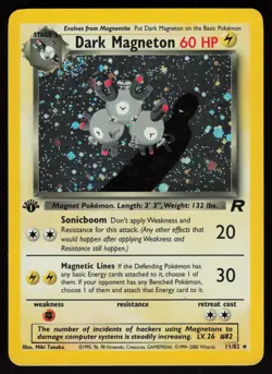 Dark Magneton 11/82 Rare Team Rocket Holo 1st Edition Pokemon - Image 1