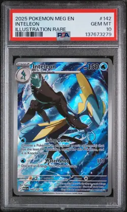 2025 POKEMON MEG EN-MEGA EVOLUTION ILLUSTRATION RARE #142 INTELEON PSA 10 - Image 1