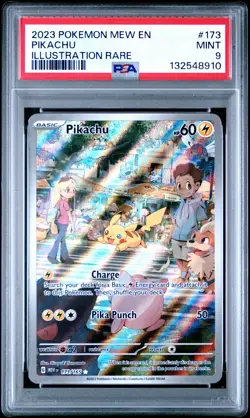2023 POKEMON MEW EN-151 ILLUSTRATION RARE #173 PIKACHU PSA 9 - Image 1