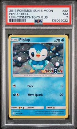 Piplup Holo 32/156 Sun & Moon - Cosmos Toys R Us Ultra Prism Pokemon PSA 7 Rare - Image 1