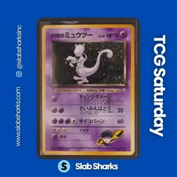 1999 POKEMON CHALLENGE FROM THE DARKNESS JPN #150 ROCKET'S MEWTWO HOLO SWIRL - Image 1