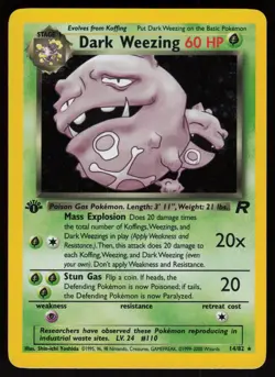 Dark Weezing 14/82 Rare Team Rocket Holo 1st Edition Pokemon - Image 1