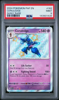 2024 POKEMON PAF EN-PALDEAN FATES SHINY RARE #162 CERULEDGE PSA 9 - Image 1