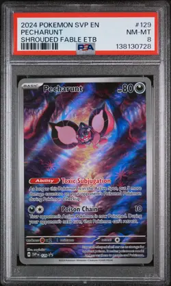 2024 POKEMON SVP EN-SV BLACK STAR PROMO #129 PECHARUNT PSA 8 - Image 1