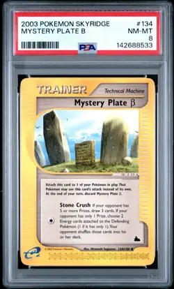 2003 POKEMON SKYRIDGE #134 MYSTERY PLATE B PSA 8 - Image 1