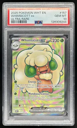 2025 Pokemon White Flare Whimsicott ex Ultra Rare #157/086 PSA 10 - Image 1