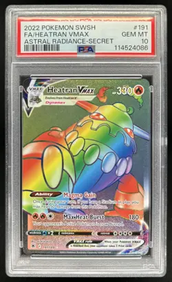 2022 Pokemon SWSH Astral Radiance Heatran VMAX Secret Rare #191/189 PSA 10 - Image 1