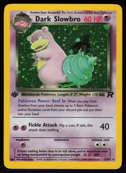 Dark Slowbro 12/82 Rare Team Rocket Holo 1st Edition Pokemon - Image 1