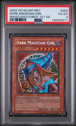 2003 YU-GI-OH! MFC-MAGICIAN'S FORCE 1ST EDITION #000 DARK MAGICIAN GIRL PSA 4 - Image 1