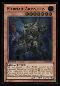Mermail Abyssteus (UTR) CBLZ-EN083 Ultimate Rare 1st Edition Yu-Gi-Oh - Image 1
