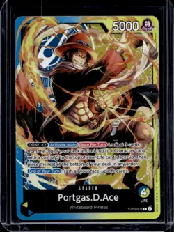 2023 One Piece The Three Brothers Ultimate Deck ST13 Portgas D. Ace L #ST13-002 - Image 1