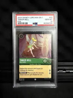 2023 Disney Lorcana EN1 First Chapter Tinker Bell #93 Helpful Foil PSA 10 GEM MT - Image 1