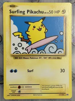 Surfing Pikachu - 111/108 - Pokemon Evolutions XY Secret Rare Card Near Mint - Image 1