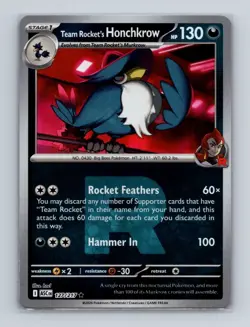 Team Rocket's Honchkrow 122 Pokemon Ascended Heroes Reverse Holo Rare Card NM+ a - Image 1