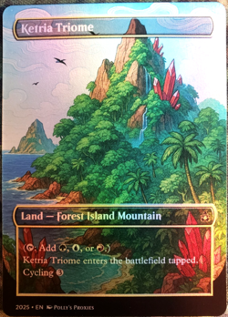 Ketria Triome FOIL Proxy Playtest Card with Custom Fantasy Anime Art Design - Image 1