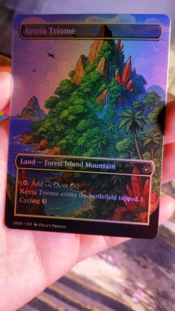 Ketria Triome FOIL Proxy Playtest Card with Custom Fantasy Anime Art Design - Image 2