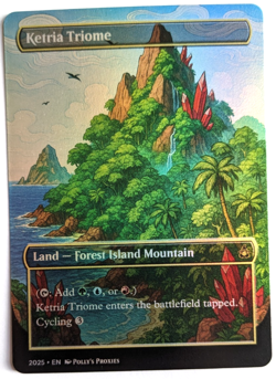 Ketria Triome FOIL Proxy Playtest Card with Custom Fantasy Anime Art Design - Image 3