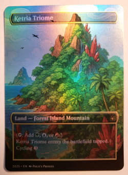 Ketria Triome FOIL Proxy Playtest Card with Custom Fantasy Anime Art Design - Image 4