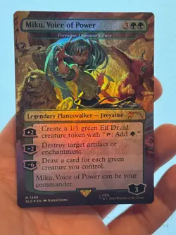 1X FOIL Miku, Voice of Power BORDERLESS MINT MTG Magic Hatsune Miku Secret Lair - Image 1