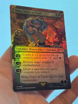 1X FOIL Miku, Voice of Power BORDERLESS MINT MTG Magic Hatsune Miku Secret Lair - Image 3