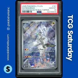 2025 POKEMON JOURNEY TOGETHER #167/159 N'S RESHIRAM BOOSTER BOX TOPPER PSA 10 - Image 1
