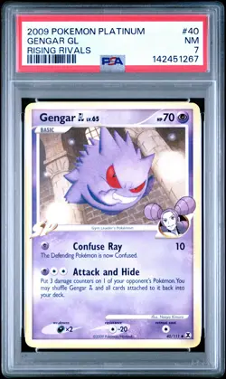 2009 POKEMON PLATINUM RISING RIVALS #40 GENGAR GL PSA 7 - Image 1
