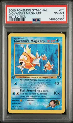 2000 POKEMON GYM CHALLENGE 1ST EDITION #73 GIOVANNI'S MAGIKARP PSA 8 - Image 1