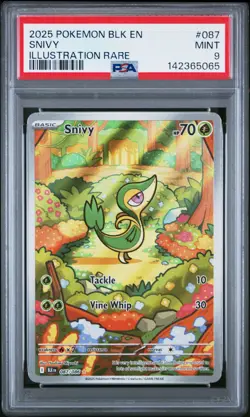 2025 POKEMON BLK EN-BLACK BOLT ILLUSTRATION RARE #087 SNIVY PSA 9 - Image 1